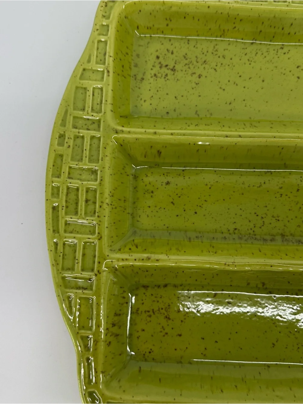 Made in California Green Ceramic Sectioned Serving Tray